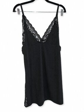 Black Lace Trim Nightgown/Slip XXL Adjustable Straps Soft Stretch Plus Size 3XL
